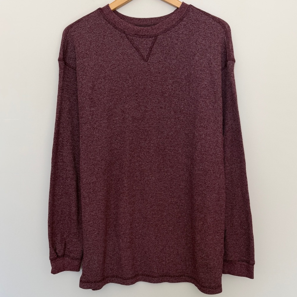 Mountain Ridge Men's Maroon Thermal Long Sleeve Shirt